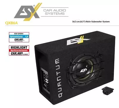 £290.85 • Buy ESX QXB6A Active Subwoofer 16.5cm (6.5”) Bass SLR 500W + Bass Remote