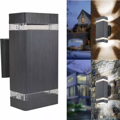 £19.99 • Buy Modern Up Down Wall Light Garden Porch Sconce Lamp Indoor/Outdoor Waterproof UK