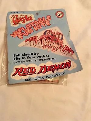 Rare Vintage Gayla Red Demon Inflatable Kite Old Stock Sealed #709 Keel Guided • $18