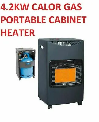 4.2KW Calor Gas Portable Cabinet Heater Fire Butane With Regulator & Hose • £69.99