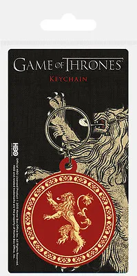 Game Of Thrones House Lannister Lion Rubber Keyring Carded New Official Merch • £2.89