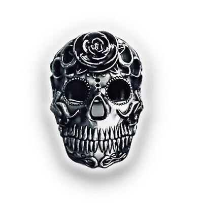 Day Of The Dead ‘Los Muertos’ Chunky Retro Skull Charm Ring • $13