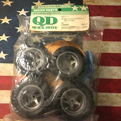 Vintage Tamiya 43003 QD Slick Tires/wheels Front And Rear. Brand New In Package. • $49.99