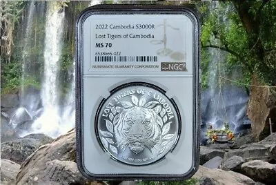 LAST ONE*2022 1oz Silver Lost Tigers Of Cambodia 3000 Riel NGC MS70 Pedigree 120 • $39.11