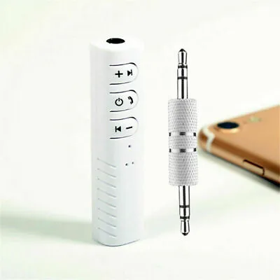 White Wireless Bluetooth Receiver 3.5mm AUX Audio Stereo Music Home Car Adapter • $2.48