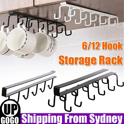Double  Hook Under Shelf Kitchen Cabinet Hanger Organiser Mug Cup Rack Holder    • $6.89