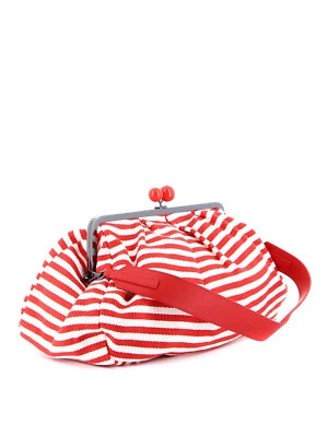 £249 • Buy MAX MARA WEEKEND Pasticcino GINNATA Ivory/Red Striped Maxi Cotton Clutch Bag