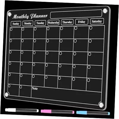 Acrylic Magnetic Monthly Calendar For FridgeClear Acrylic Calendar MTH • $11.78