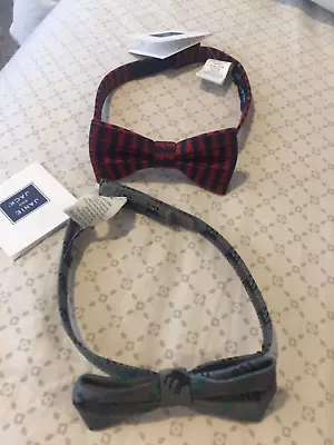 $6.99 • Buy 2 3 4 5 T Janie And Jack LOT 2 Navy Blue Red Gray Christmas Bow Tie Boy