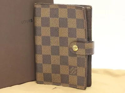 Auth LOUIS VUITTON Damier Ebene Planner Cover Agenda PM R20700 18681006 • £105.88