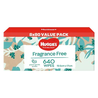 $24.98 • Buy Baby Wipes 640 Huggies Thick Baby Wet Wipes Bulk Mega Pack Fragrance-Free