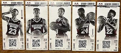 2020 Mississippi State Basketball Collectible Ticket Stubs (5 Pack) • $9.99