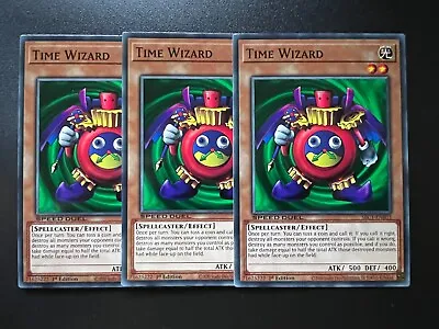 3x Time Wizard SBC1-ENB03 Common 1st Edition PLAYSET Near Mint Yugioh • £1.69