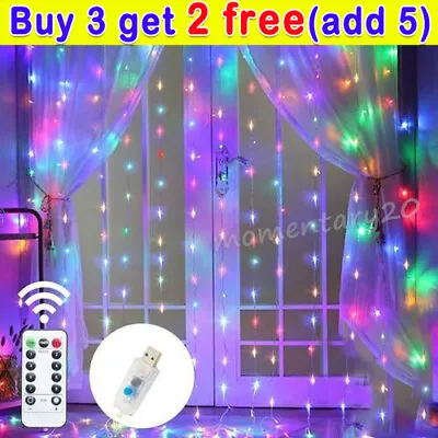 LED Fairy Lights String Curtain Window Light Christmas Xmas Party Home.Decor Hot • £5.83