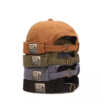 Big Oversize Brimless Skullcap Rolled Cuff No Visor Beanie Docker Hat Docker Cap • $11.99