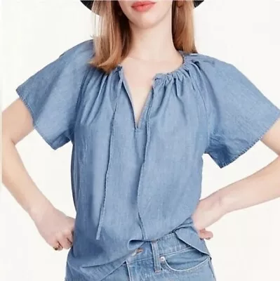 Jcrew Chambray Short Sleeve Shirt Xs • $19.90