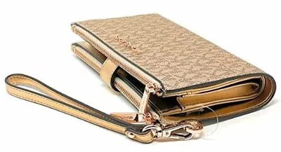 NWB Michael Kors Jet Set LG Double Zip Wristlet Rose Gold 35H1RTVW3V Dust Bag FS • $84.99