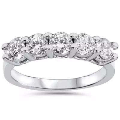 3/4ct Diamond 5-Stone Wedding Anniversary 14K White • £486.55