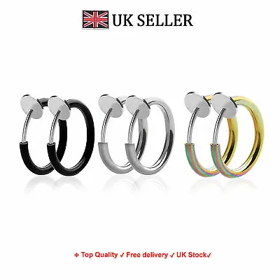 Top Quality Fake Ear Cheater Clip On Earrings Nose Ring Hoop Eyebrow-Lip Cuff • £1.99