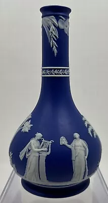 Old Wedgwood Barber Bottle 1860-1890 Blue Jasper Dip Muses • $159.99