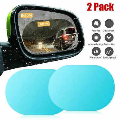 2x Universal Car Rearview Mirror Film Cover Rainproof Anti-fog Protector Sticker • $7.65