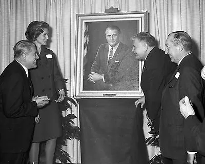 Wernher Von Braun Is Presented With A Portrait For Msfc 8x10 Nasa Photo (da-355) • $8.87