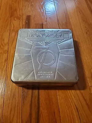 MONOPOLY: 70th ANNIVERSARY EDITION Silver Metal Collector’s Tin COMPLETE • $14.99