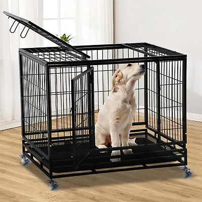 $129.99 • Buy 36  42  48  Heavy Duty Dog Crate Strong Metal Dog Cage  Large XL XXL Pet Kennel 