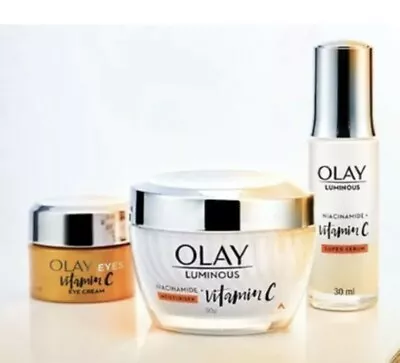 $78.95 • Buy Olay Luminous Niacinamide + Vitamin C Bundle - ‘Moisturiser • Serum • Eye Cream’