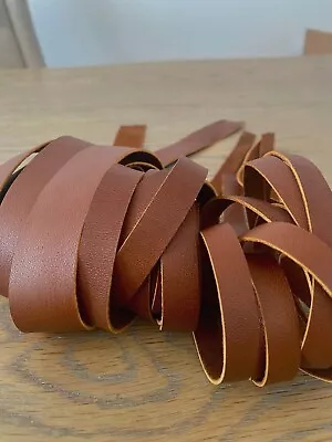 150 Cm Long Chestnut Brown Leather Strap Strip 1-1.3 Mm Thick Full Grain • £3.50