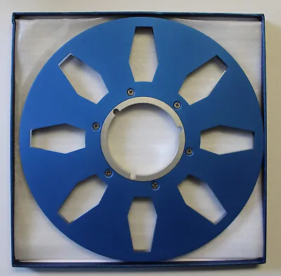 Analog Audio 10.5  X 1/4  Precision Metal Tape Reel In Blue & Silver - Otari Mci • $69.95
