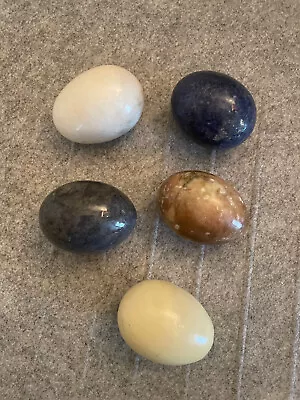 Vintage Alabaster Marble Stone Eggs Lot Of 5 • $18