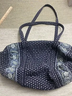 Vera Bradley Seaport Navy Medium Duffle Bag Paisley Blue Pattern • $15