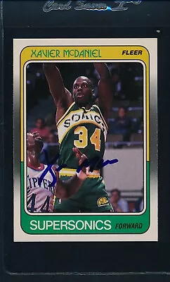 1988/89 Fleer #108 Xavier McDaniel Seattle Supersonics Signed Auto *53698 • $8