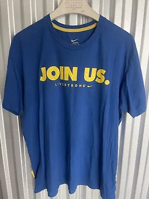 Nike Livestrong Men's T-Shirt Blue Join Us Logo Size XL VTG • $35