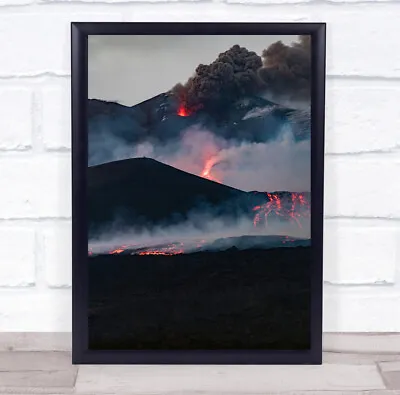 Volcano Volcano Etna Magma Eruption Powerofnature Nature Fire Wall Art Print • $72.10