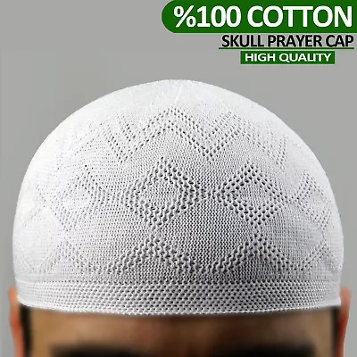 Muslim Islamic Skull Cap Prayer Hat Topi Kufi Head Wear Takke Namaz Fesi Tagiya • £4.99