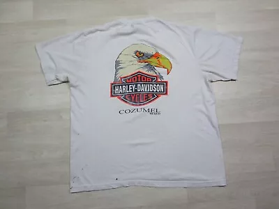 Vintage Harley Davidson T-Shirt Size (L) Motorcycle Cozumel Mexico Eagle Graphic • $19.98