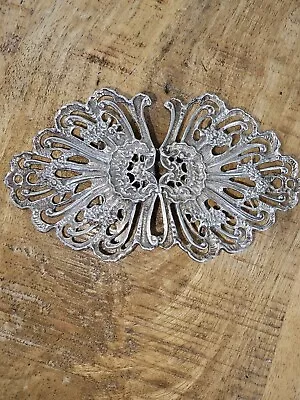 £45 • Buy SOLID SILVER NURSES BELT BUCKLE FOLIATE PATTERN HALLMARKED BIRMINGHAM 1988 52g