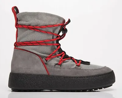 Moon Boot Mtrack Slip On Sport Men's Grey Red Casual Lifestyle Winter Shoes Boot • $210