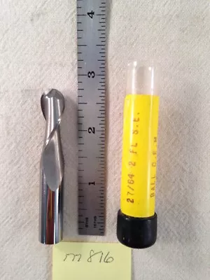$12.50 • Buy 1 New 27/64  Diameter Carbide End Mill. 2 Flute. Ball. 1  Loc Usa Made. (m816)