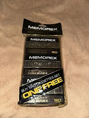 Sealed 3 Pack Memorex HBII Type II High Bias Audio Cassettes 90 Min - NEW • $20