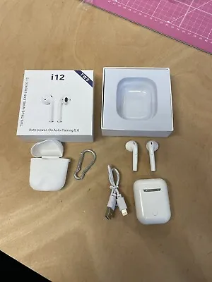 Earbud Headphones Bluetooth Wireless White BULK JOB LOT PRICED TO SELL 29 Pairs • £89