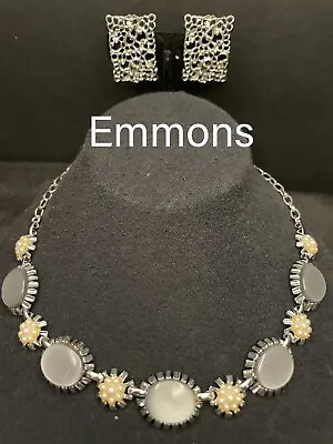 Vintage Lot Of 2 SIGNED EMMONS Pieces 17” Lucite Necklace And Earrings • $29.99
