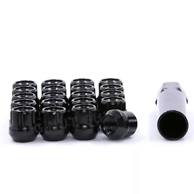 20pc 12x1.5 Lug Nuts With Key | Cone Seat | 6 Spline | Short Open End | Black • $23.45