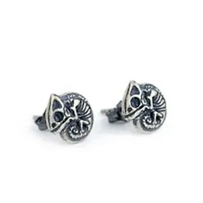 1Pair Chameleon Skeleton Stud Earrings Silver Color Earring Unisex Jewelry Gifts • $20.30