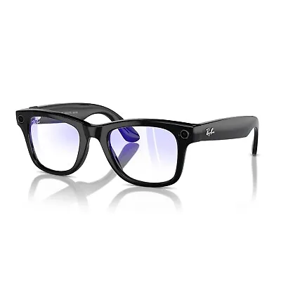 Ray-Ban Meta - Wayfarer (Large) Smart Glasses - Shiny Black Clear • $429.99