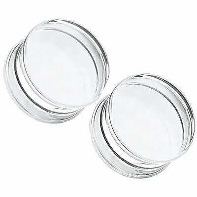 CLEAR Acrylic Ear Plugs Saddle Tunnels Piercing Stretchers Gauges Jewellery PL30 • $7.05