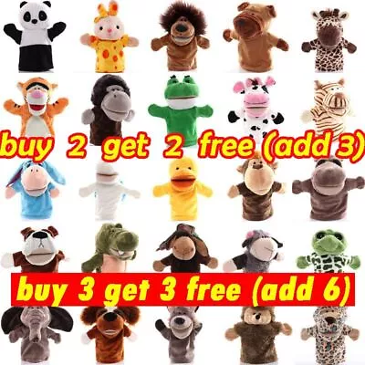 Animal Wildlife Hand Puppet Super Soft Plush Cartoon Puppets Kid Children Toy UK • £6.91