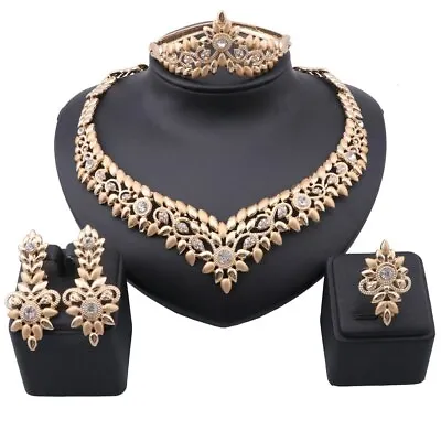 Dubai Gold Crystal Brand Wedding Accessories African Beads Bridal Jewelry Set • $13.99